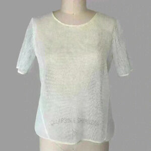 DKNY  Mesh Fabric Crew Neck Tee Size S